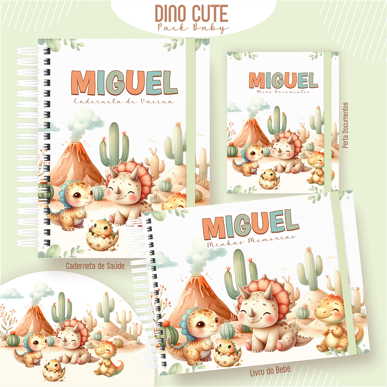 Arquivo Encadernação Baby Dino Cute 1
