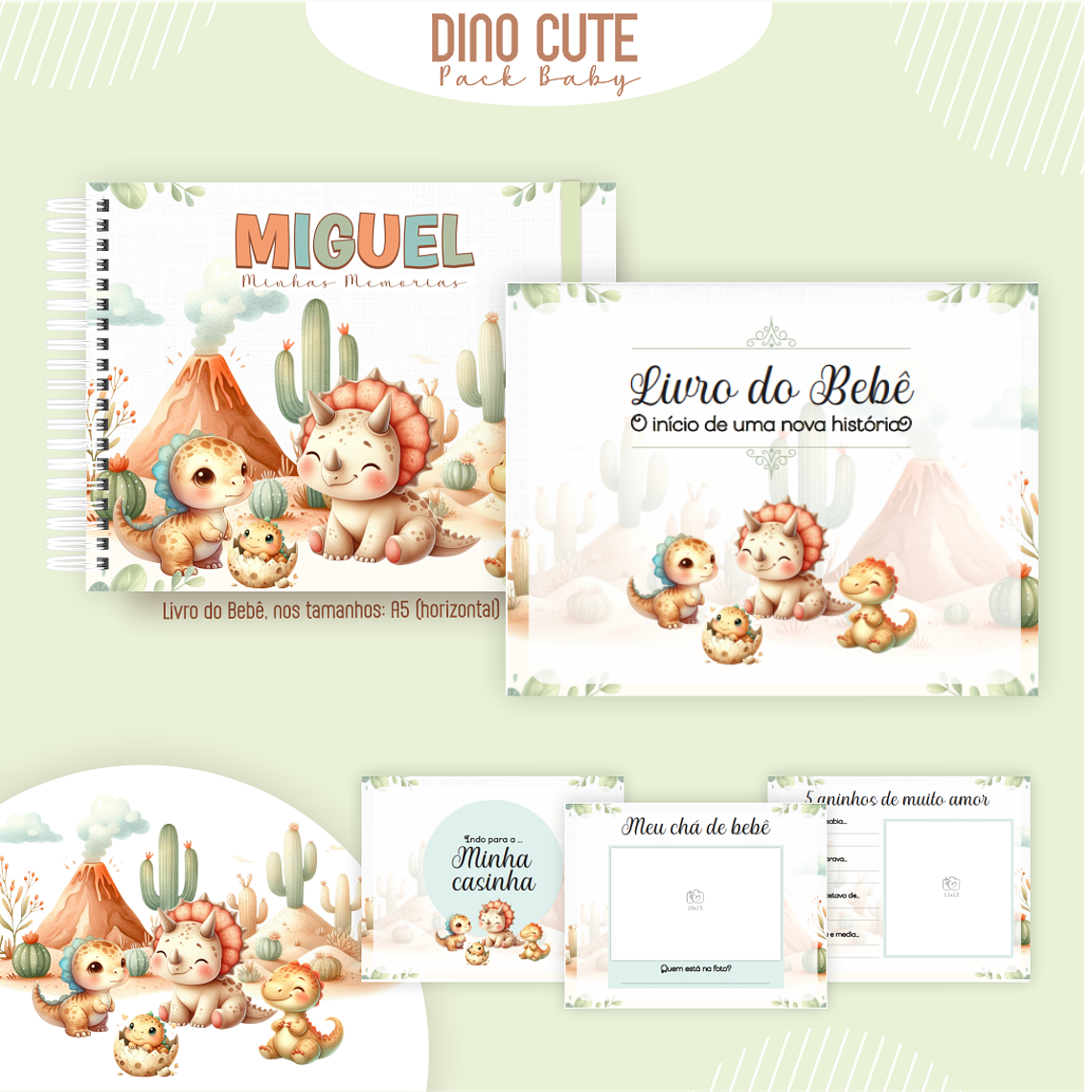 Arquivo Encadernação Baby Dino Cute 3