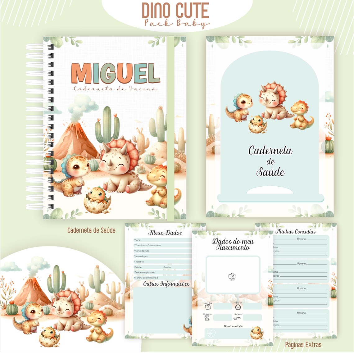 Arquivo Encadernação Baby Dino Cute 4