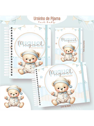 Arquivo Encadernação Baby Ursinho de Pijama