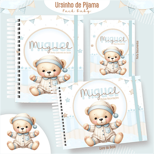Arquivo Encadernação Baby Ursinho de Pijama