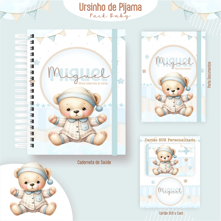 Arquivo Encadernação Baby Ursinho de Pijama 3