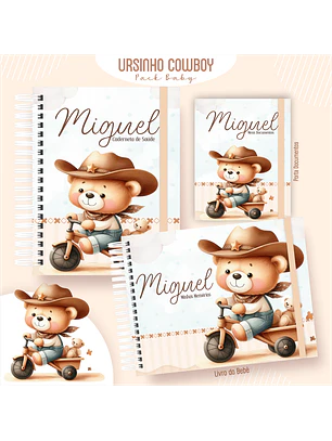 Arquivo Encadernação Baby Ursinho Cowboy