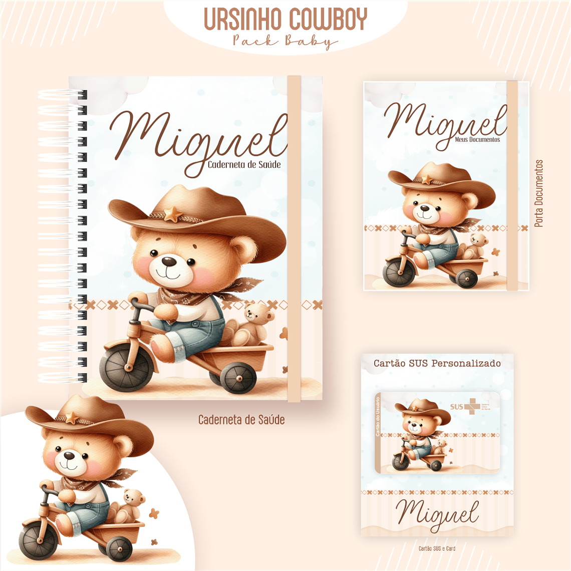 Arquivo Encadernação Baby Ursinho Cowboy 4