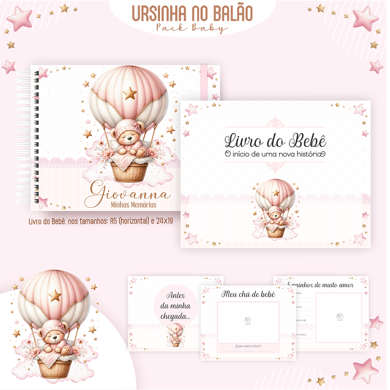 Arquivo Encadernação Baby Ursinha no Balão 2