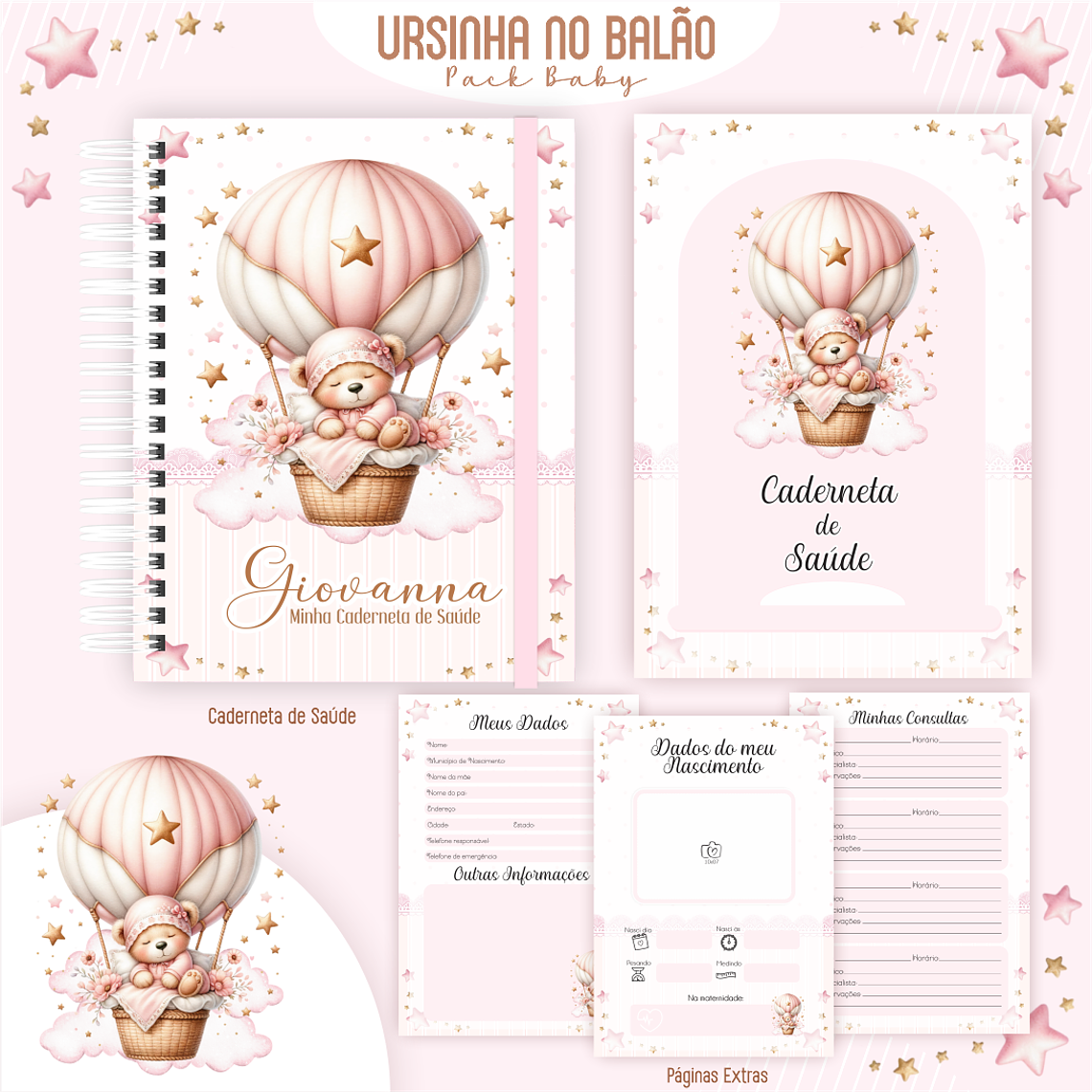 Arquivo Encadernação Baby Ursinha no Balão 3