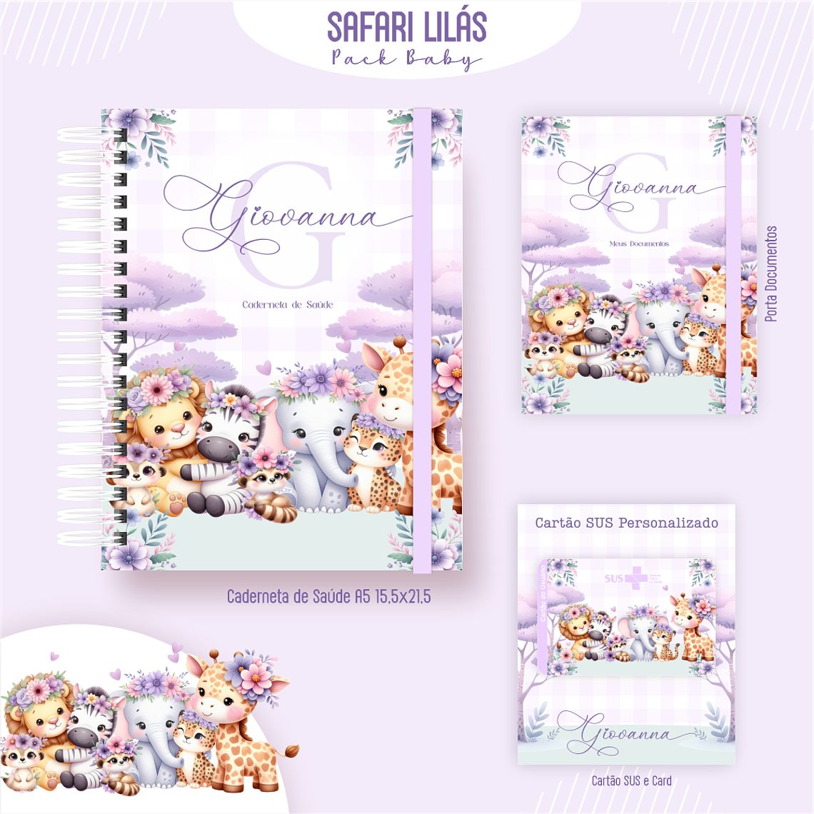 Arquivo Encadernação Baby Safari Lilás 2