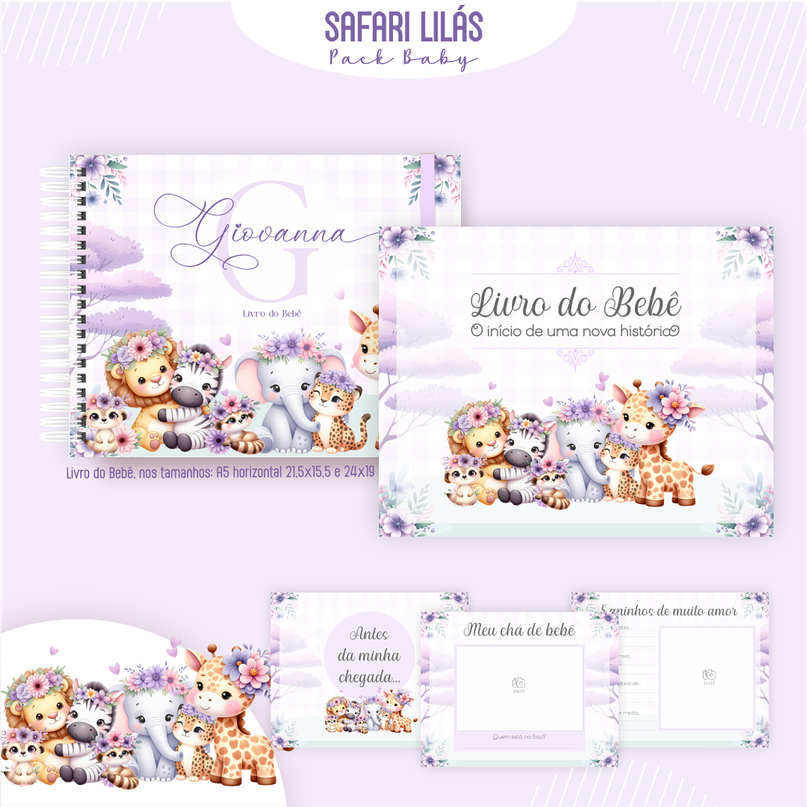 Arquivo Encadernação Baby Safari Lilás 4