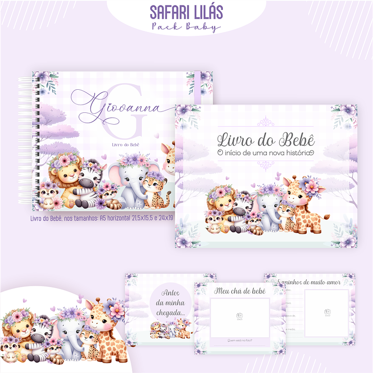 Arquivo Encadernação Baby Safari Lilás 4