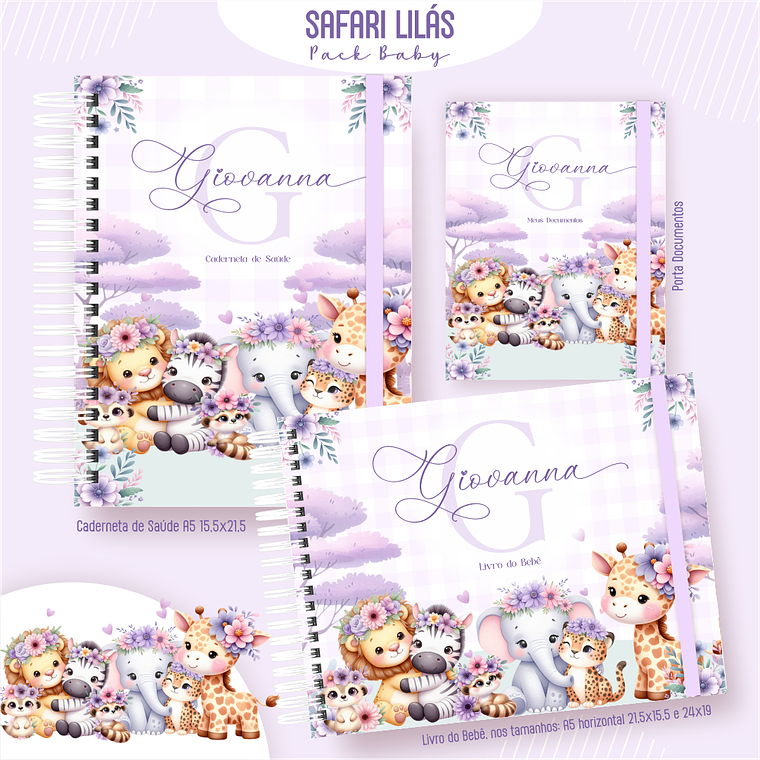 Arquivo Encadernação Baby Safari Lilás 1