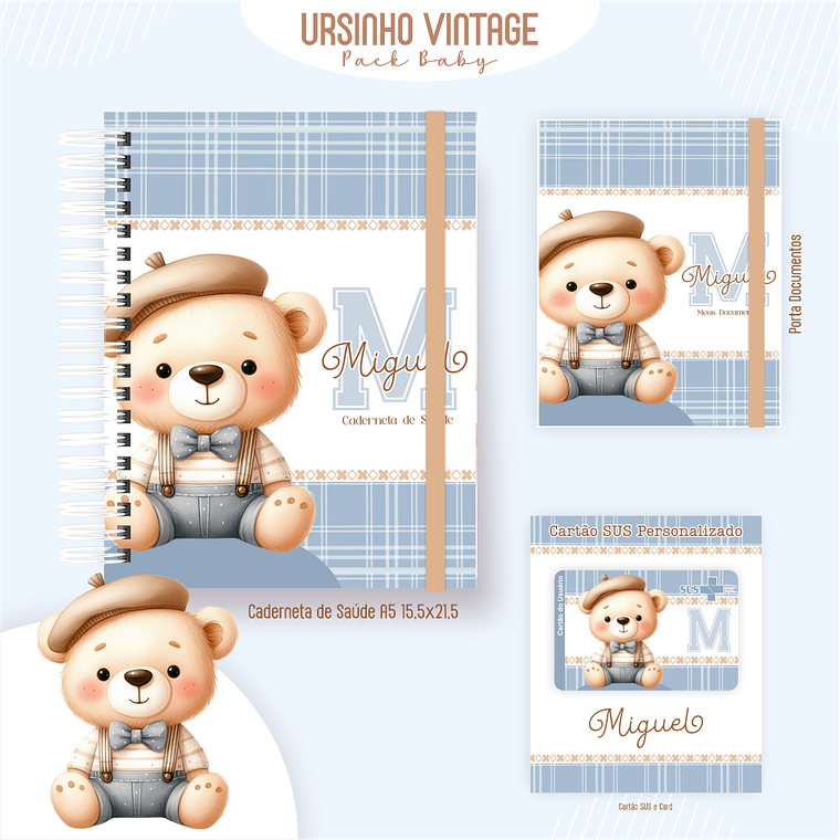 Arquivo Encadernação Baby Ursinho Vintage 4