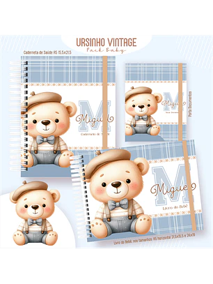 Arquivo Encadernação Baby Ursinho Vintage