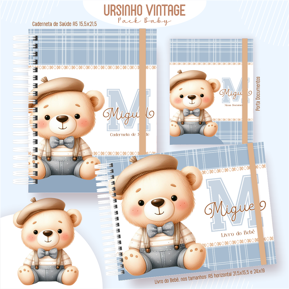Arquivo Encadernação Baby Ursinho Vintage 1