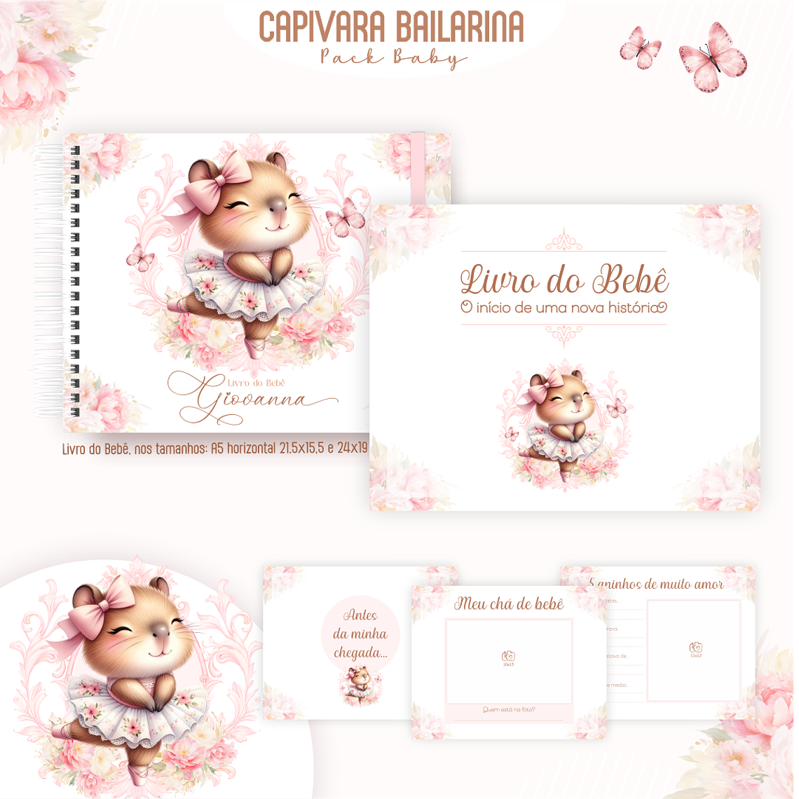 Arquivo Encadernação Baby Capivara Bailarina 2