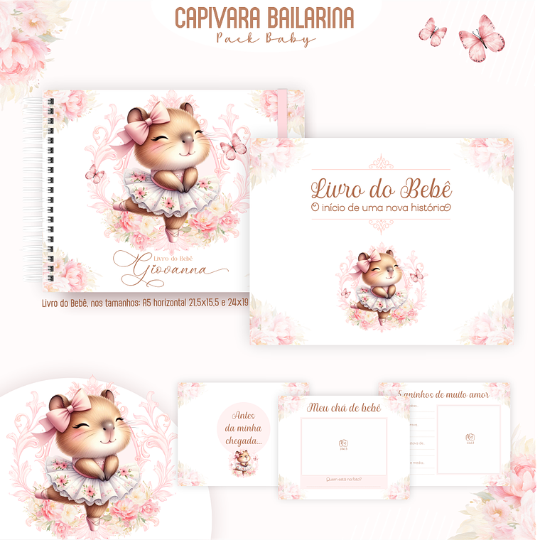 Arquivo Encadernação Baby Capivara Bailarina 2