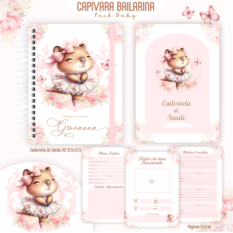 Arquivo Encadernação Baby Capivara Bailarina 4