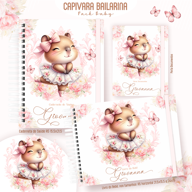 Arquivo Encadernação Baby Capivara Bailarina 1