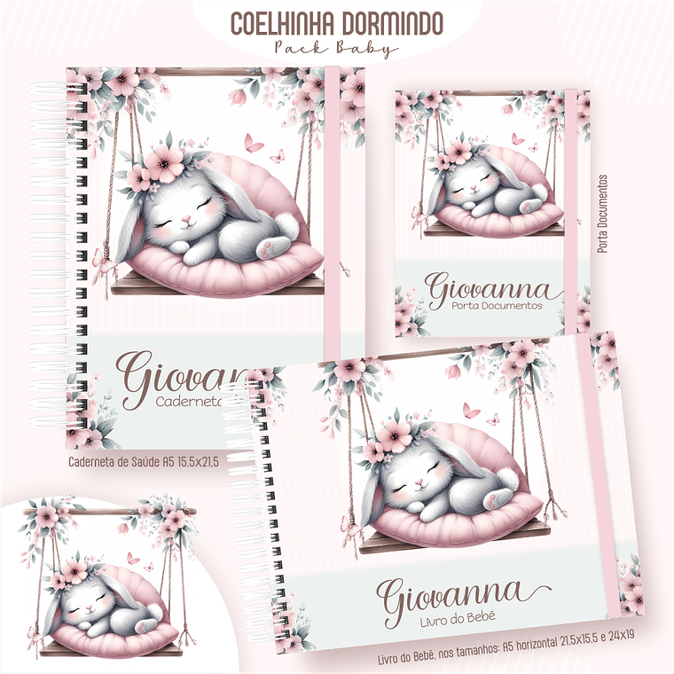 Arquivo Encadernação Baby Coelhinha Dormindo 1