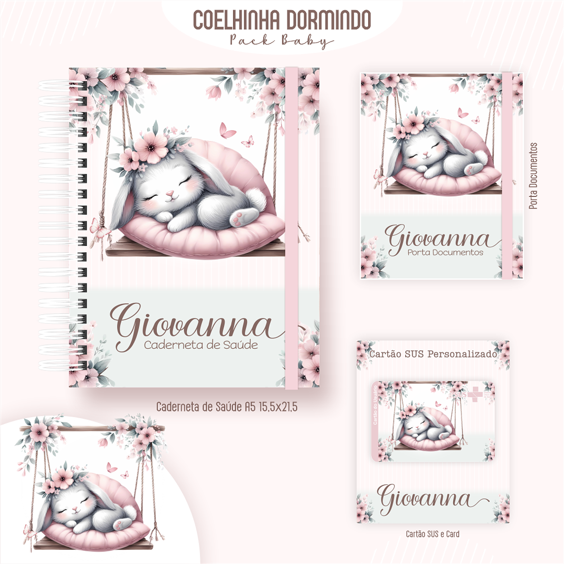 Arquivo Encadernação Baby Coelhinha Dormindo 3