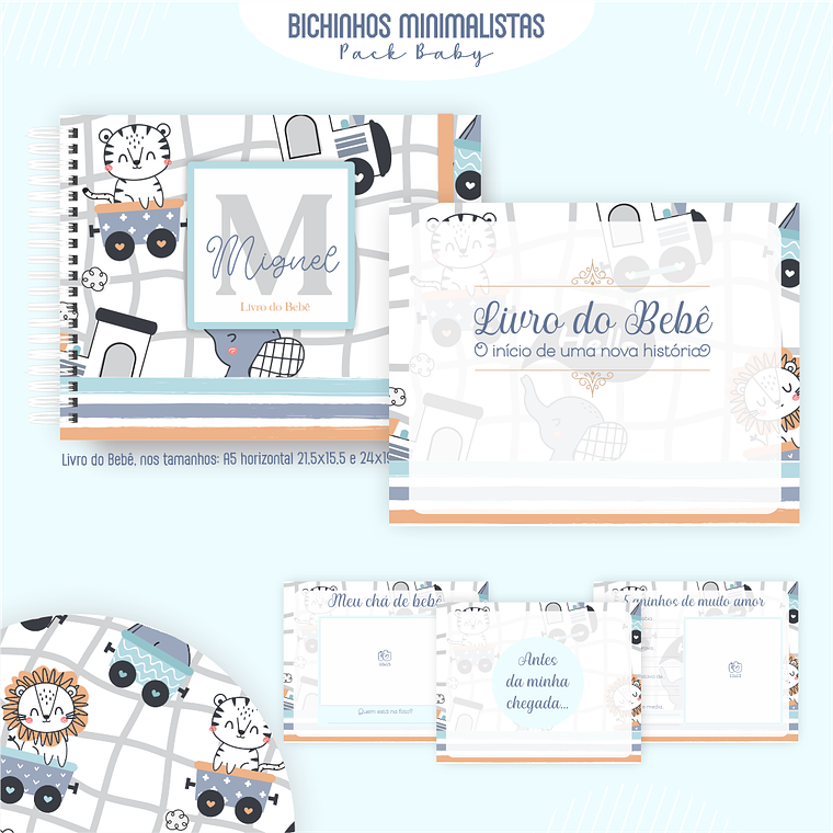 Arquivo Encadernação Baby Bichinhos Minimalistas 3