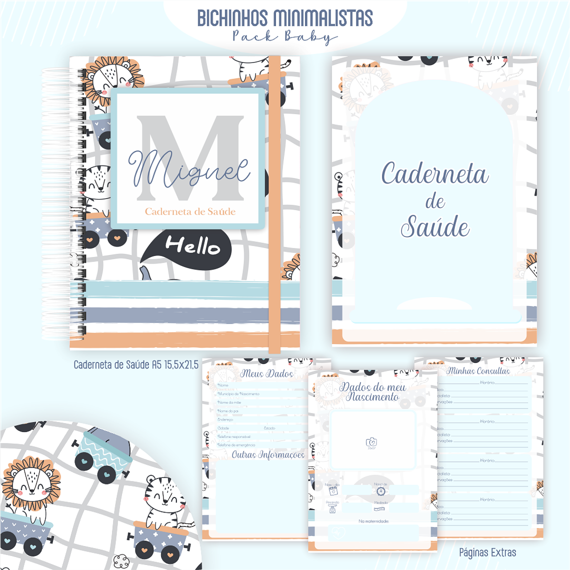 Arquivo Encadernação Baby Bichinhos Minimalistas 4