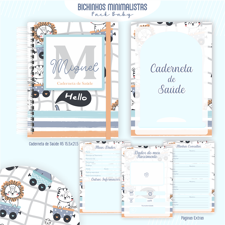 Arquivo Encadernação Baby Bichinhos Minimalistas 4