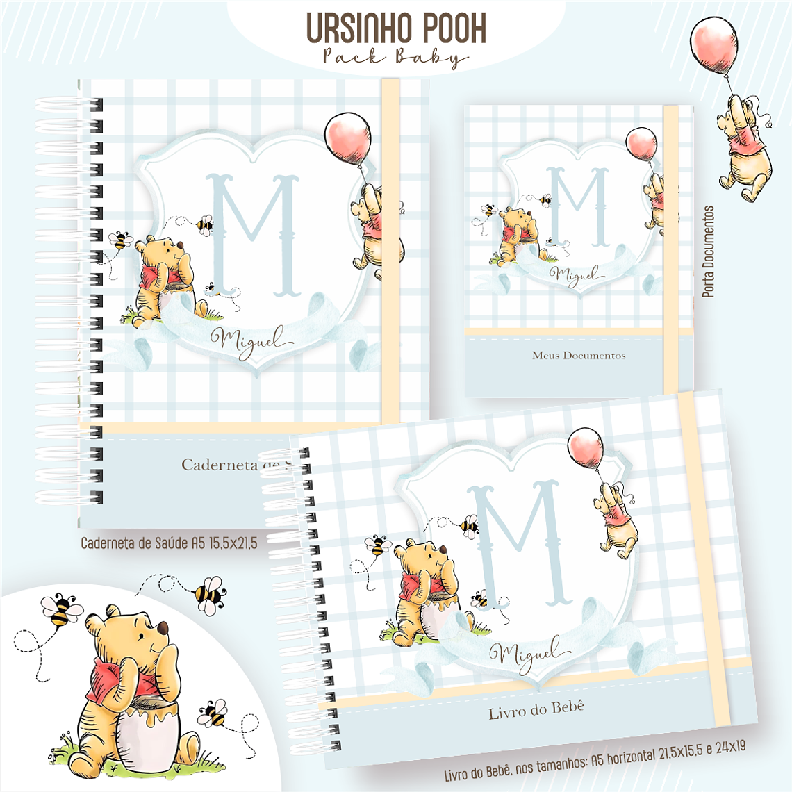 Arquivo Encadernação Baby Ursinho Pooh 1