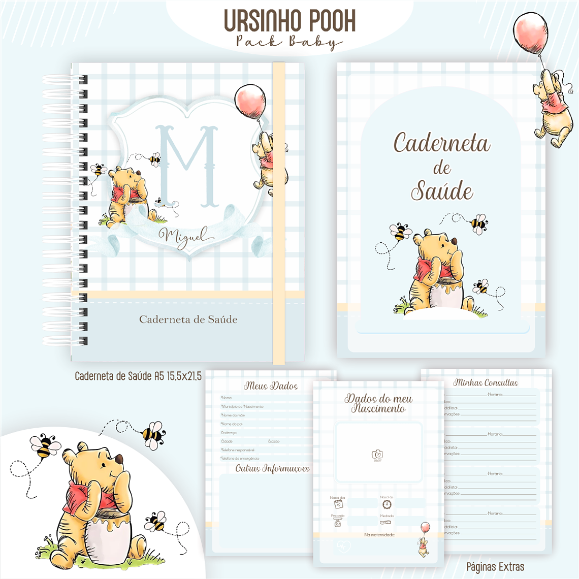 Arquivo Encadernação Baby Ursinho Pooh 3
