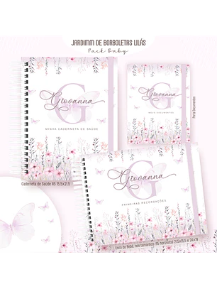 Arquivo Encadernação Baby Jardim de Borboletas Lilás
