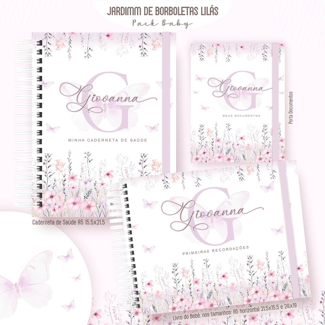 Arquivo Encadernação Baby Jardim de Borboletas Lilás 1