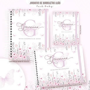 Arquivo Encadernação Baby Jardim de Borboletas Lilás