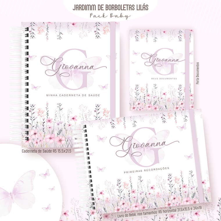 Arquivo Encadernação Baby Jardim de Borboletas Lilás 1