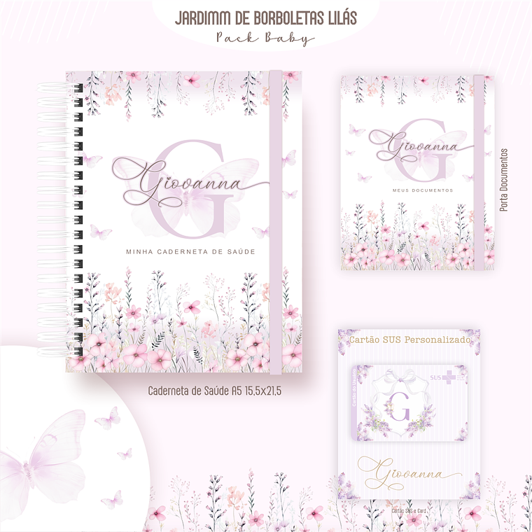 Arquivo Encadernação Baby Jardim de Borboletas Lilás 2