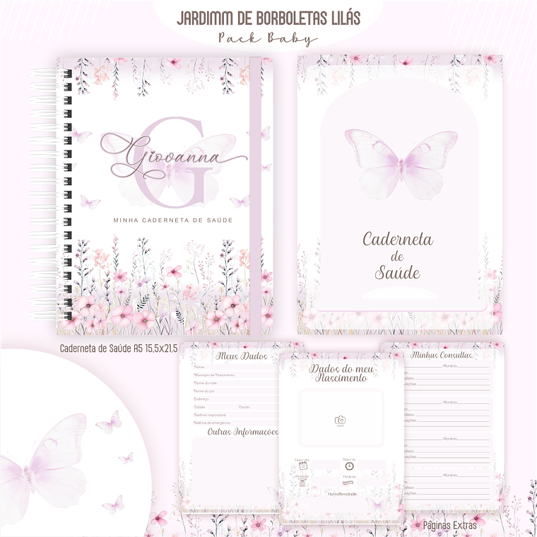 Arquivo Encadernação Baby Jardim de Borboletas Lilás 3