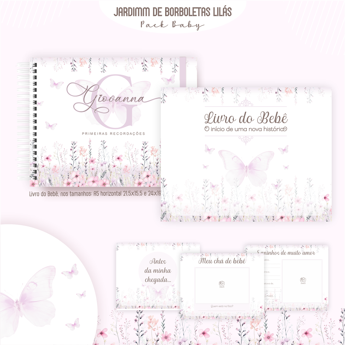 Arquivo Encadernação Baby Jardim de Borboletas Lilás 4