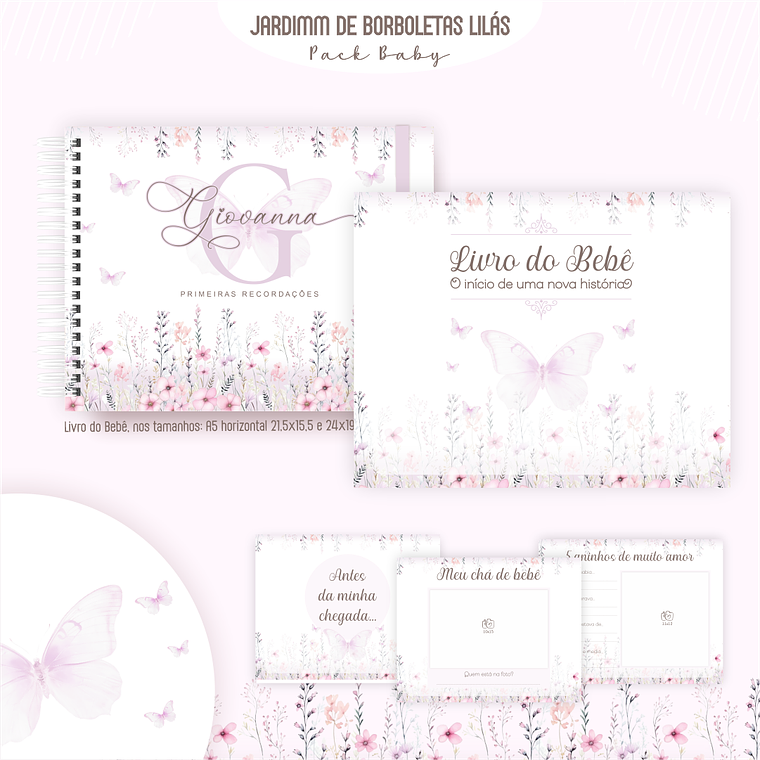 Arquivo Encadernação Baby Jardim de Borboletas Lilás 4