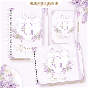 Arquivo Encadernação Baby Monograma Lavanda