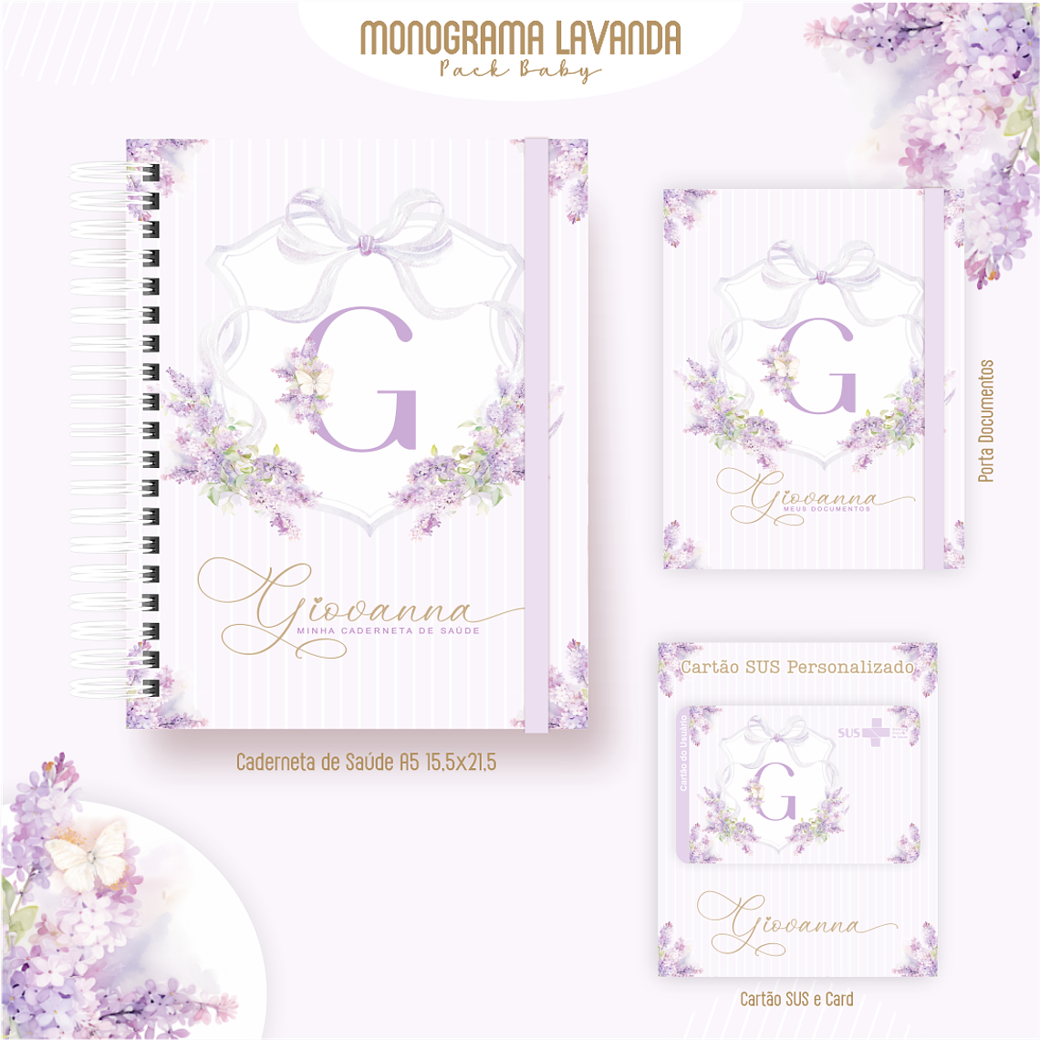 Arquivo Encadernação Baby Monograma Lavanda 4