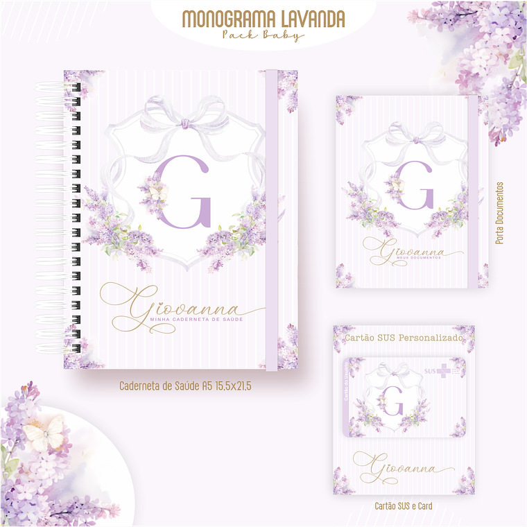 Arquivo Encadernação Baby Monograma Lavanda 4