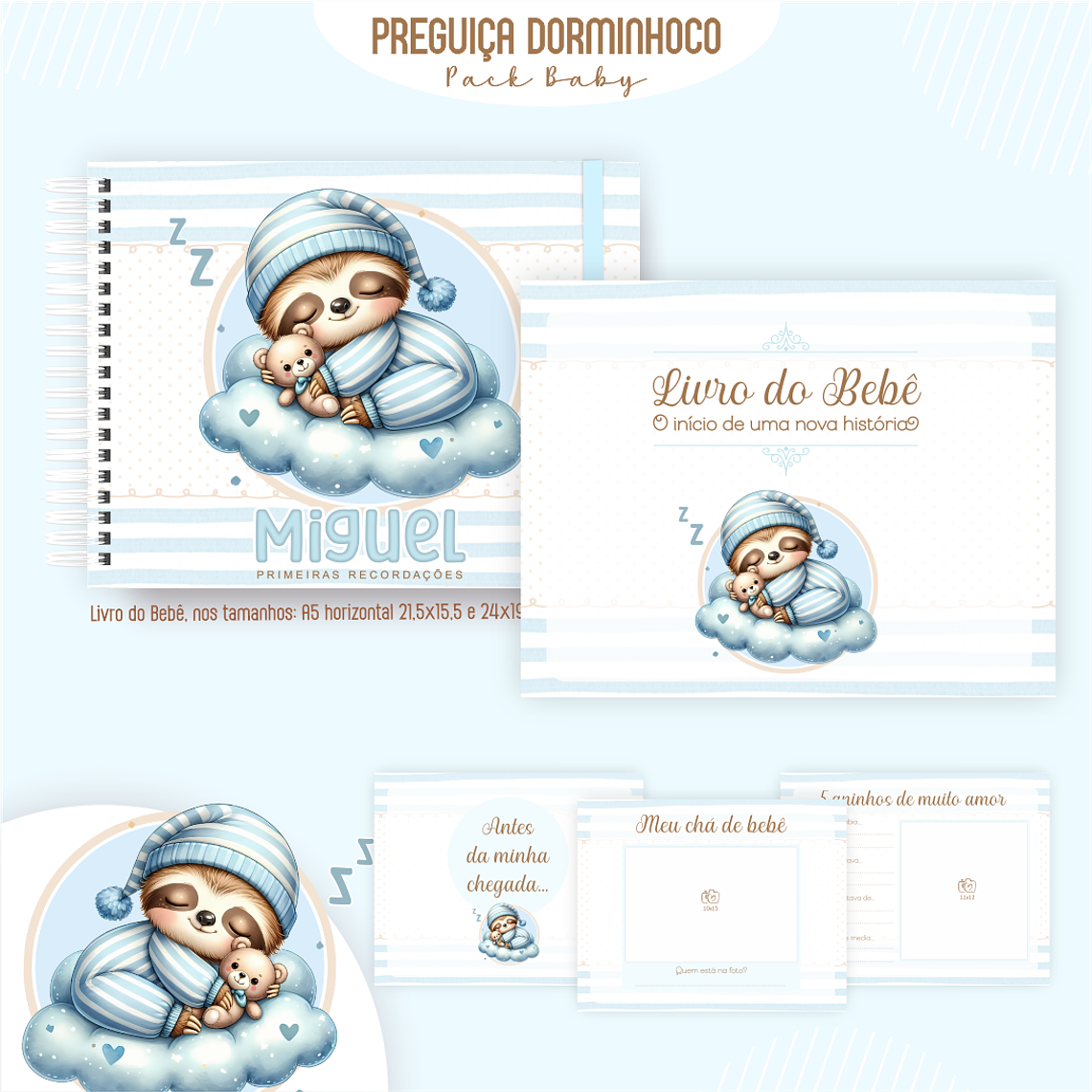 Arquivo Encadernação Baby Preguiça dormindo 3