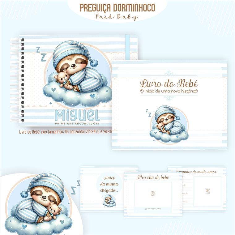 Arquivo Encadernação Baby Preguiça dormindo 3