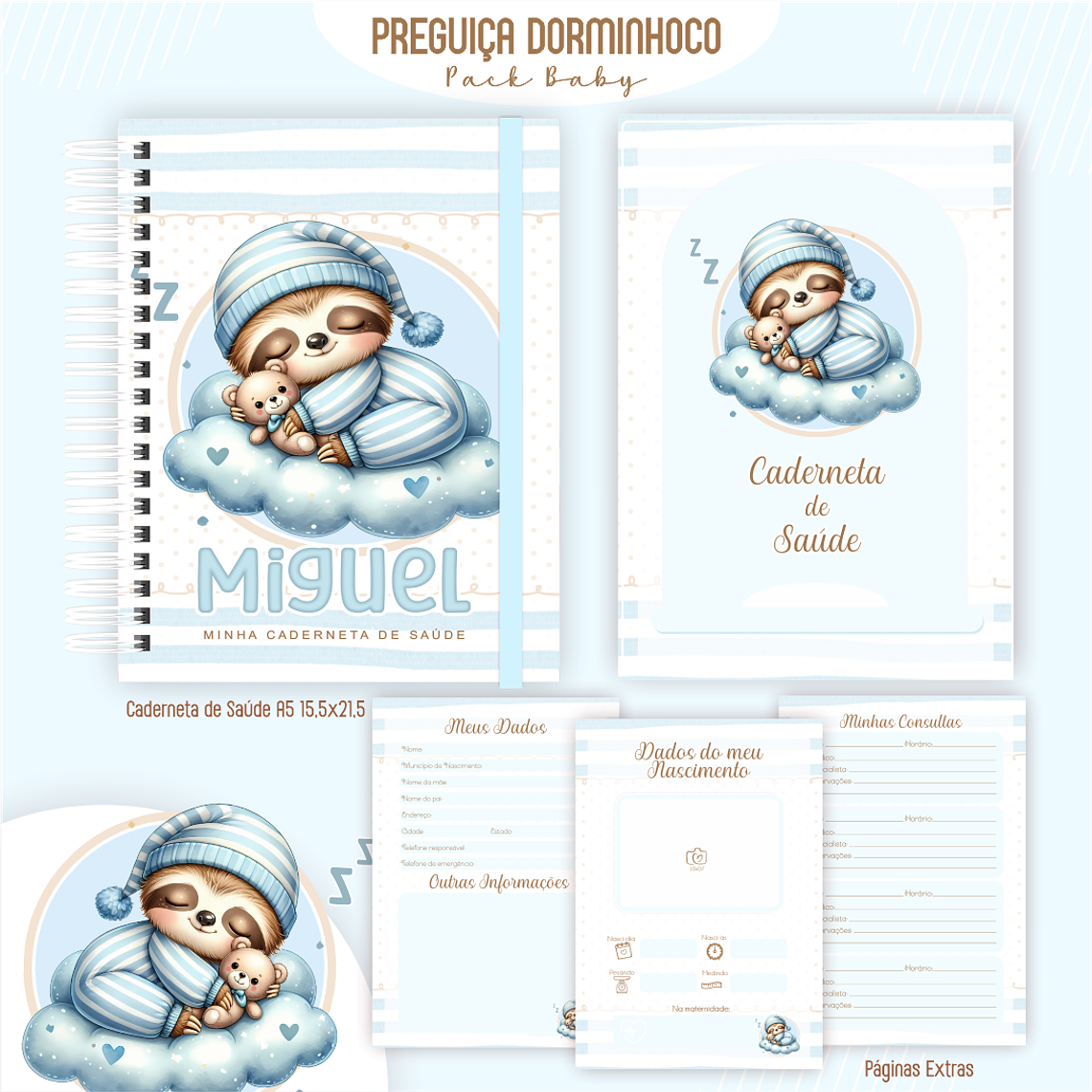 Arquivo Encadernação Baby Preguiça dormindo 4