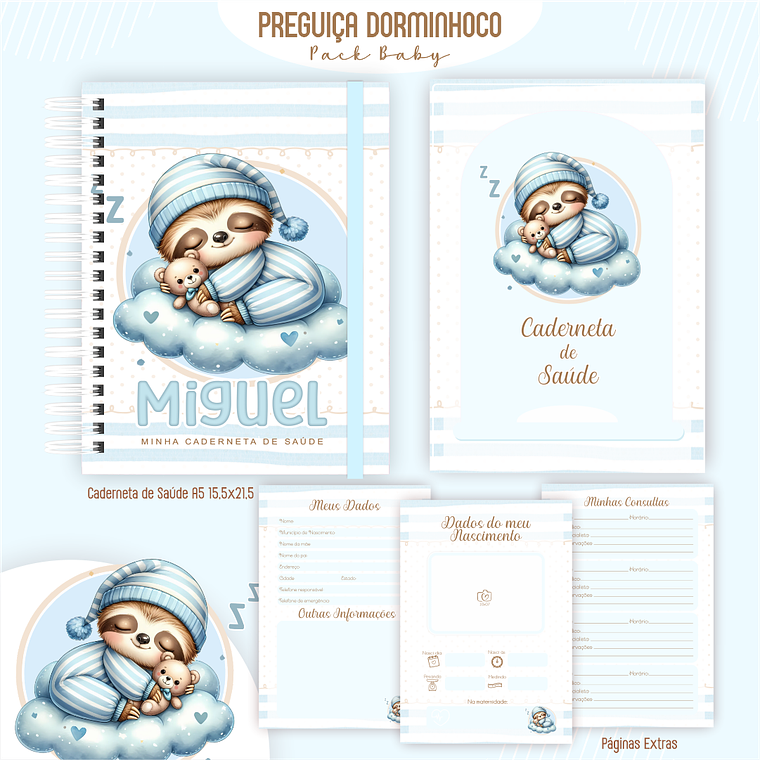 Arquivo Encadernação Baby Preguiça dormindo 4