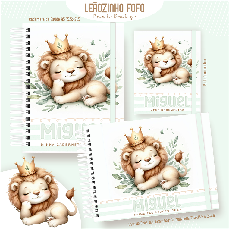 Arquivo Encadernação Baby Leãozinho Fofo 1