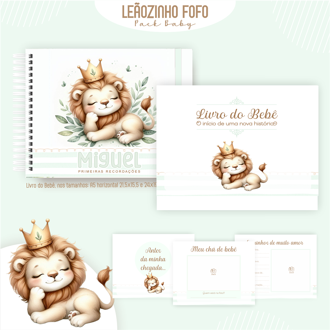 Arquivo Encadernação Baby Leãozinho Fofo 2