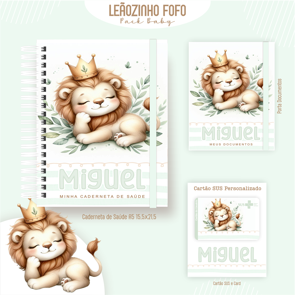 Arquivo Encadernação Baby Leãozinho Fofo 3