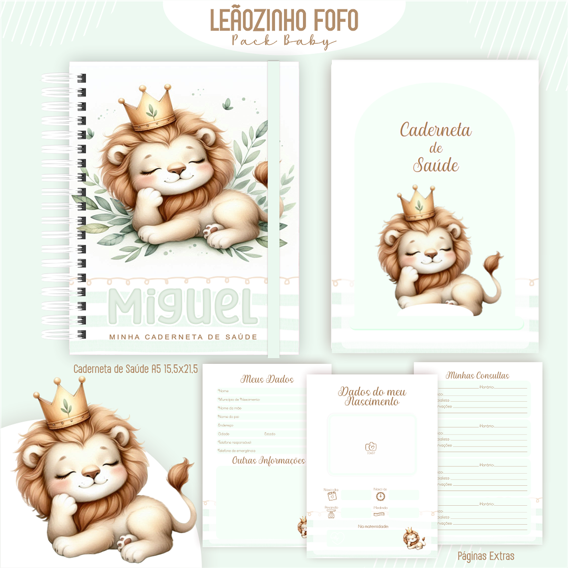 Arquivo Encadernação Baby Leãozinho Fofo 4