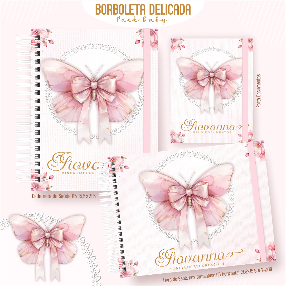 Arquivo Encadernação Baby Borboleta Delicada 1