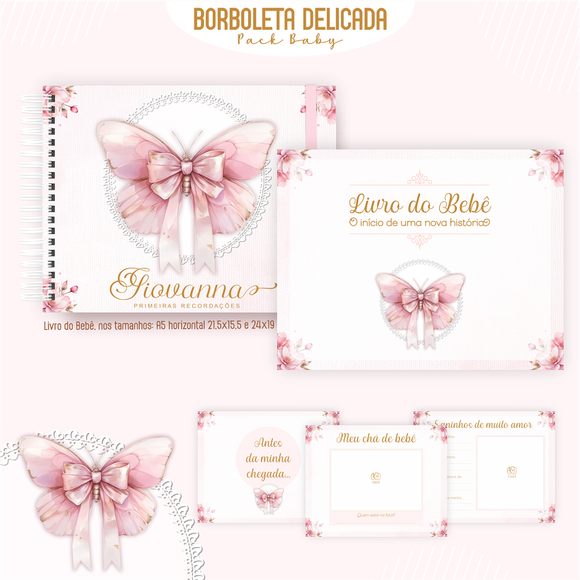 Arquivo Encadernação Baby Borboleta Delicada 2