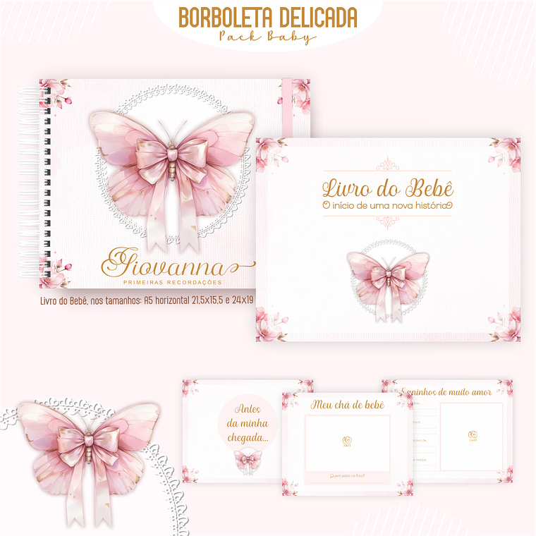 Arquivo Encadernação Baby Borboleta Delicada 2